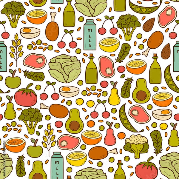 Obraz Seamless pregnancy nutrition background