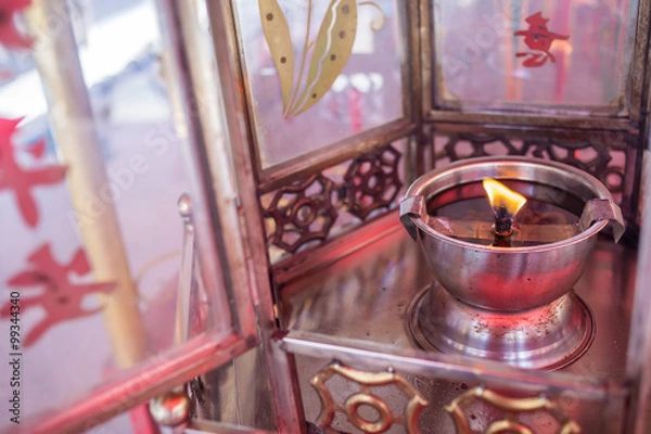 Obraz Old storn chinese Temple lanterns