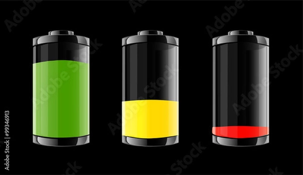 Obraz Vector illustration with battery set.
