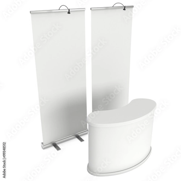 Fototapeta Trade show booth white and blank