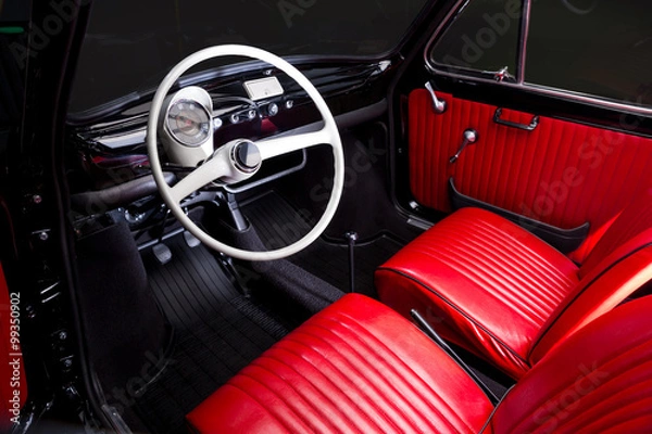 Obraz Classic car interior - red leather