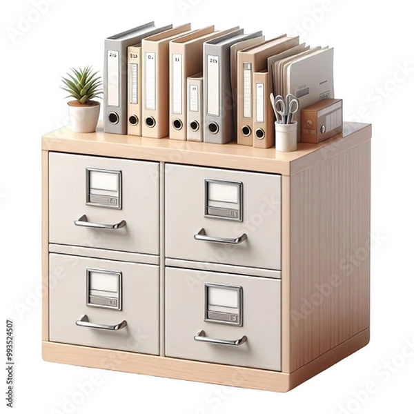 Obraz Filing cabinet isolated on transparent background