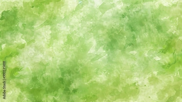Obraz An abstract watercolor background featuring green brushstrokes, creating a calming and artistic design with a gradient effect