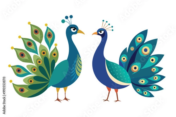 Fototapeta Peacock vector illustration