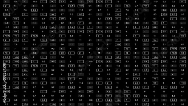 Fototapeta numbers HUD technological infographic background 2DTexture. 2GFX Technology Sci Fi data text