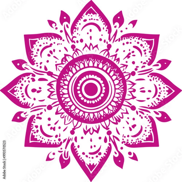 Fototapeta Intricate Pink Mandala Design in Vector Style