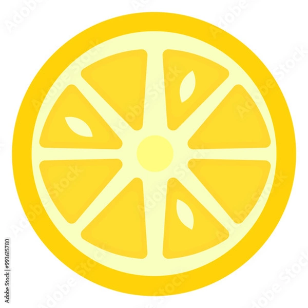 Obraz Vector Lemon slice illustration on white background