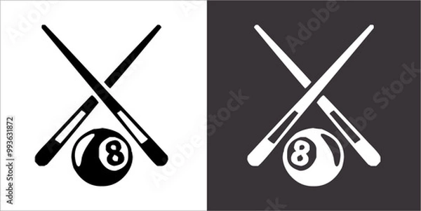 Fototapeta Illustration vector graphics of billiard icon