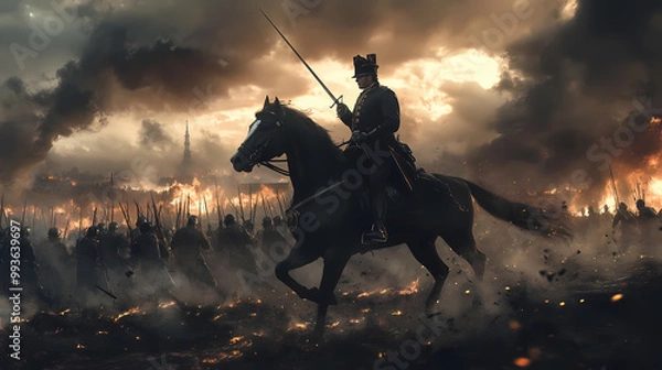 Obraz Generative AI, Charge of the Troops in the Napoleonic Wars