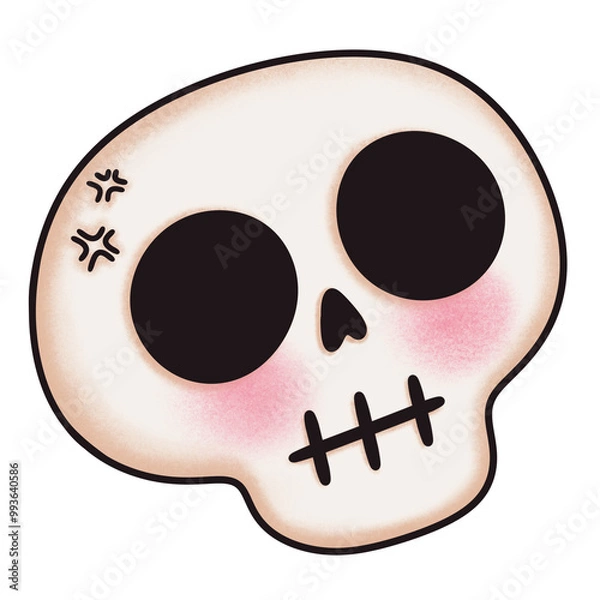 Obraz Cute skull illustration on white background.