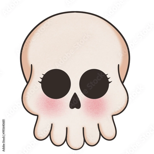 Obraz Cute skull illustration on white background.