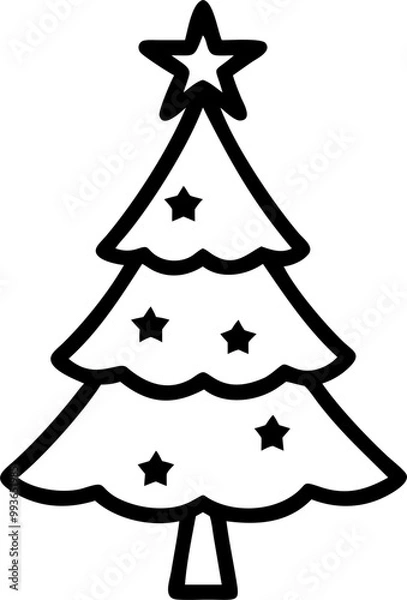 Obraz christmass tree, icon outline