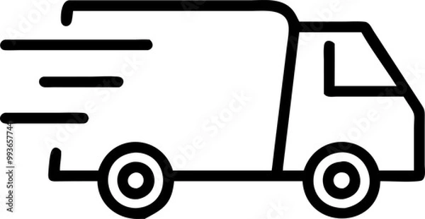 Obraz fast delivery van, icon outline