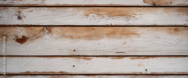 Fototapeta Weathered White Wood Planks