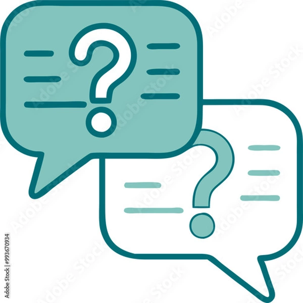 Obraz question, query, ask, icon colored outline