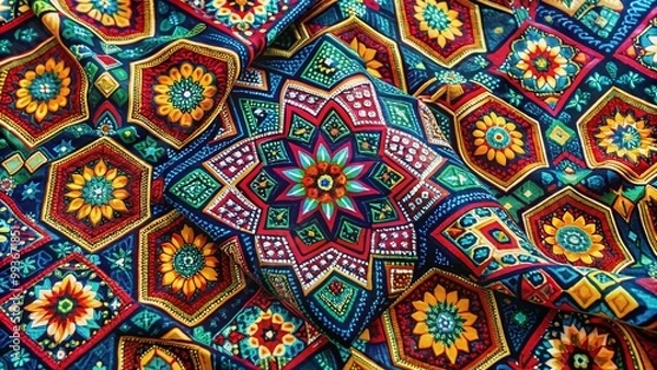 Fototapeta Vibrant Geometric Print Patterns for Textiles, Backgrounds, and Fashion Design Projects