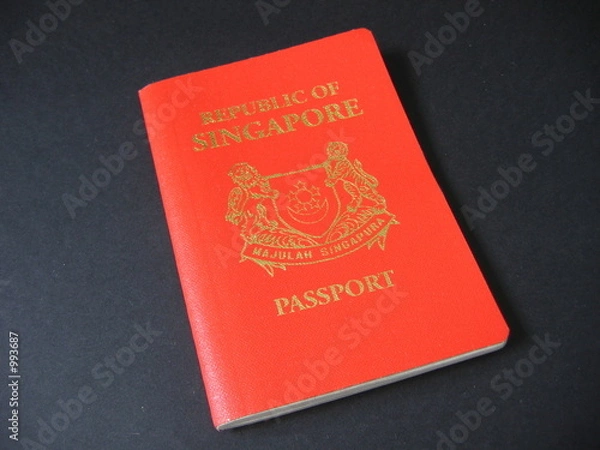 Fototapeta red singapore passport
