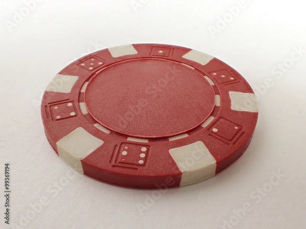 Obraz Einzelner roter Pokerchip