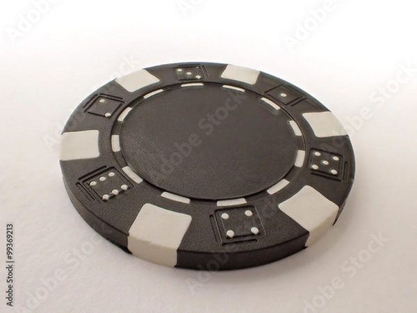 Obraz Einzelner schwarzer Pokerchip