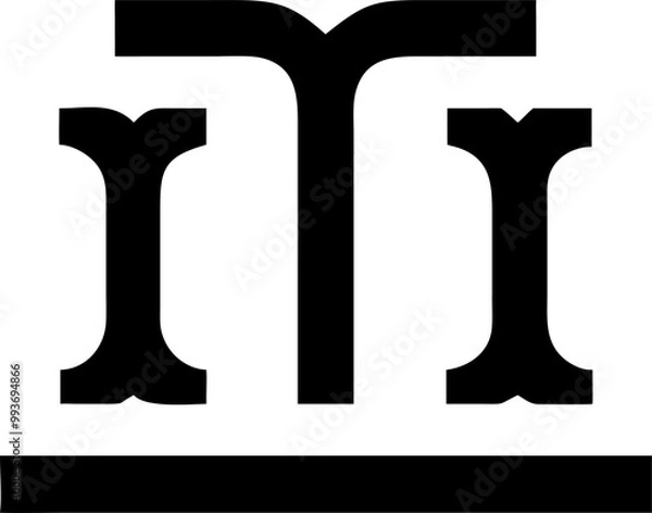 Obraz the abstract symbol in the image consists of the letters m and i arranged in a monogram-like design
