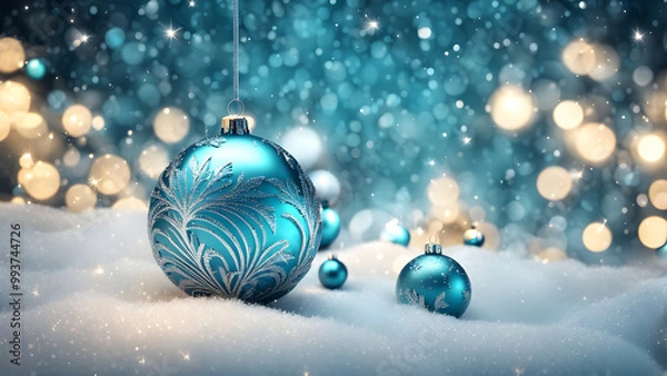 Fototapeta 3D Christmas background image with abstract aesthetics.