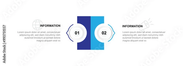 Fototapeta 2 step layout infographic template vector 