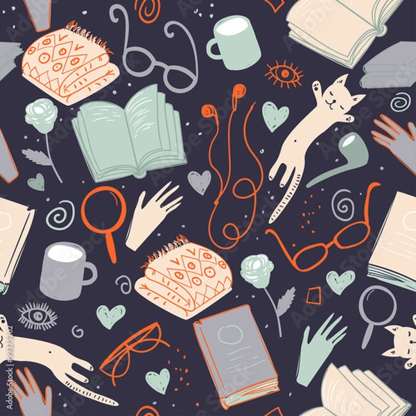Fototapeta Vector books pattern. 