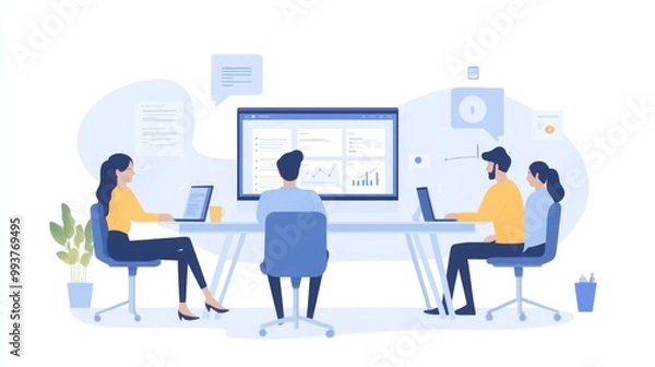 Fototapeta Team Meeting Analytics.