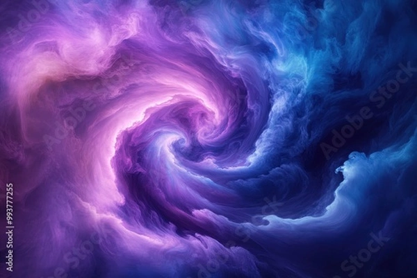 Fototapeta Abstract Swirling Purple and Blue Cloud Formation