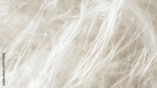 Fototapeta Close up Photograph of Delicate White Fibers Intricately Woven Together Showcasing Their Soft Thread like Texture and Light Airy Appearance Against a Blurred Background