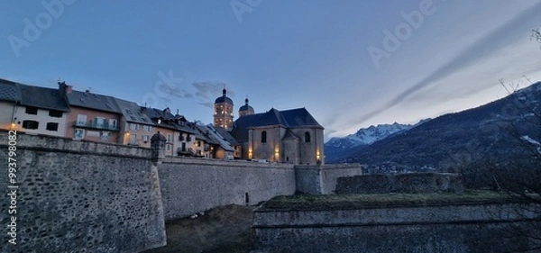 Fototapeta Church of Notre-Dame  historical center of Briançon is a UNESCO World Heritage site, renowned for its impressive fortifications and rich architectural heritage. Nestled in the French Alps, Briançon fe