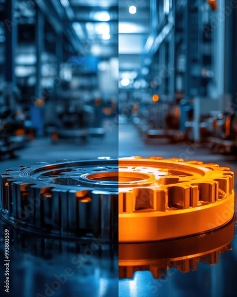 Obraz Efficient Production Methods Before and After Change