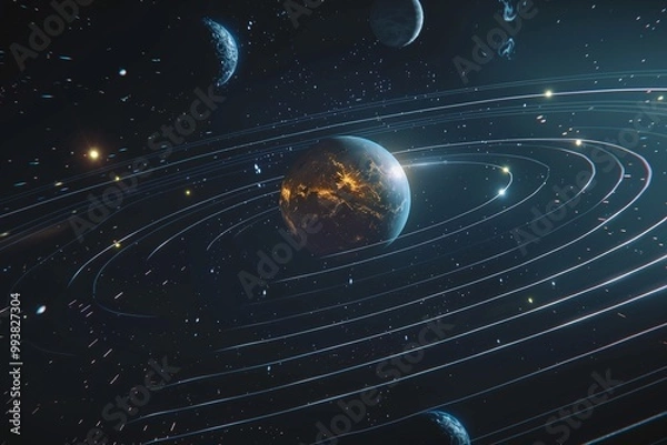 Fototapeta ai generative planets that are in orbit