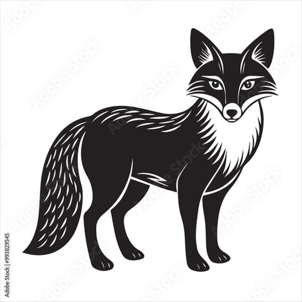 Obraz fox silhouette vector 