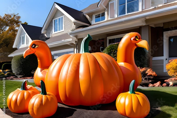 Fototapeta halloween pumpkin and pumpkins