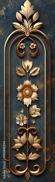 Obraz Intricate Floral Paisley Panel Design With Ornate Borders.