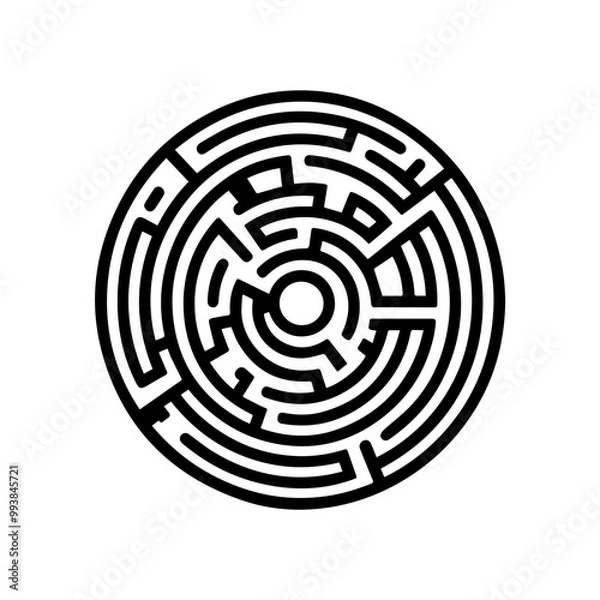 Fototapeta Black circle vector maze 