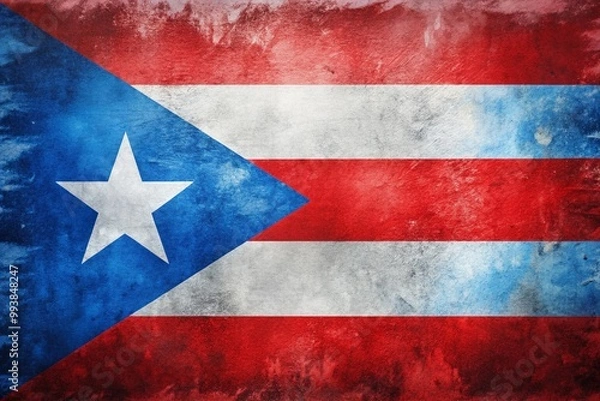 Fototapeta Artistic Illustrations of Puerto Rico Flag in Various Styles and Backgrounds for Creative Projects