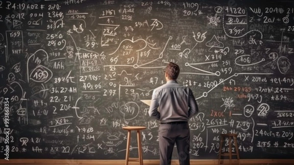 Fototapeta Man Studying Equations