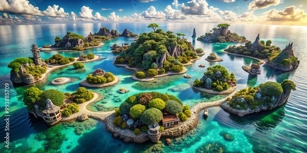 Fototapeta Captivating Bone Island Graphics Featuring Unique Patterns, Textures, and Artistic Elements for Design