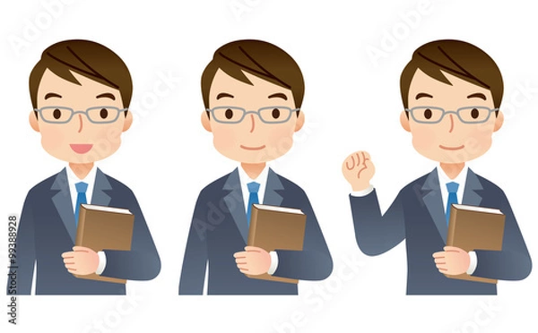 Fototapeta スーツの男性　専門家　表情セット