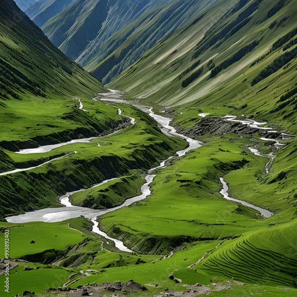 Fototapeta landscape with mountains