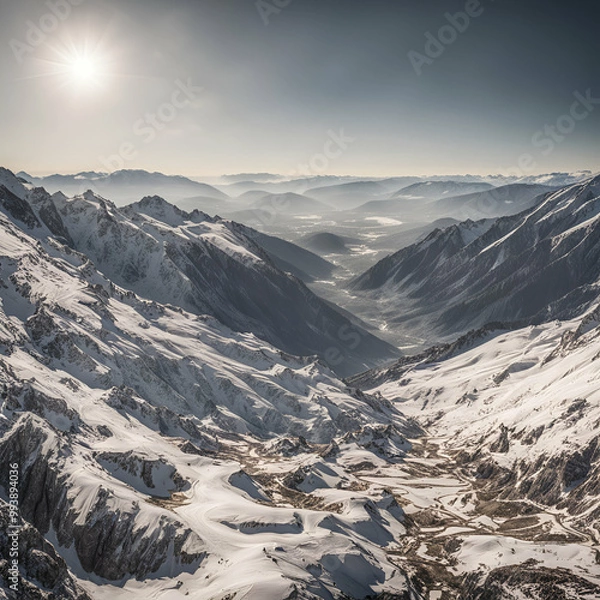 Fototapeta snow covered mountains