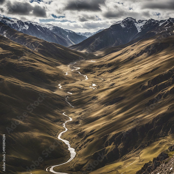 Fototapeta sunset in the mountains of caucasus