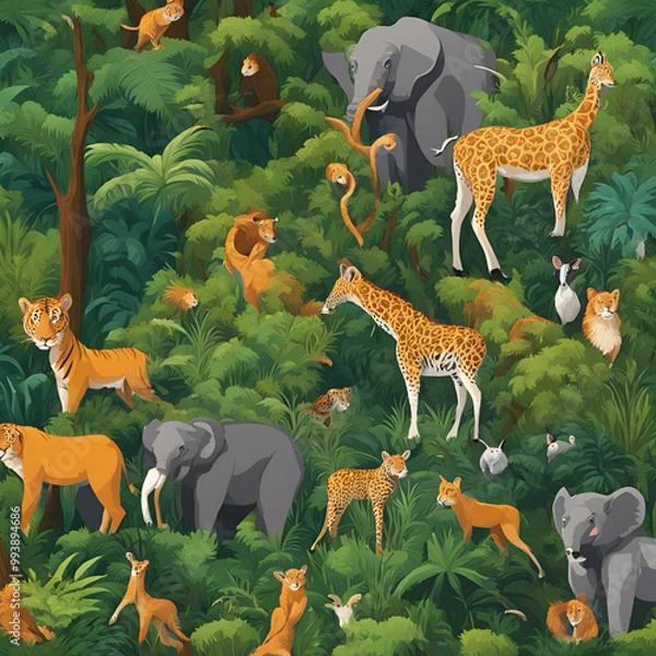 Fototapeta animals collection