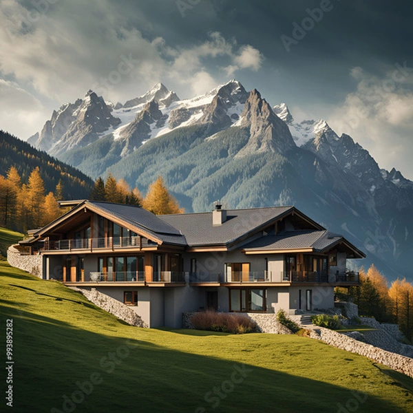 Fototapeta swiss alpine village