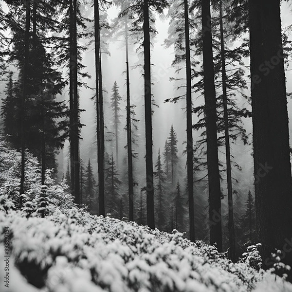 Fototapeta forest in winter