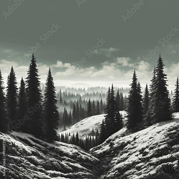Fototapeta forest in the mountains
