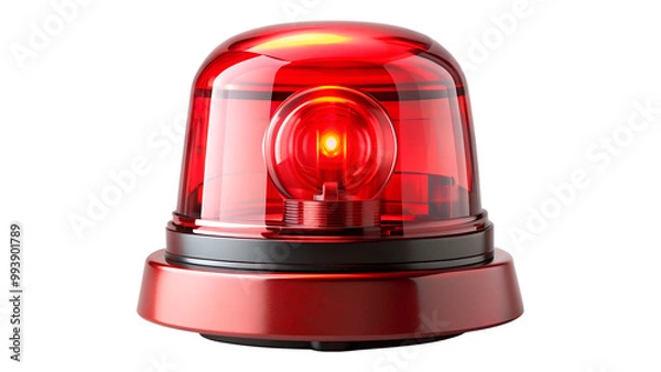 Obraz Red siren light on transparent or white background