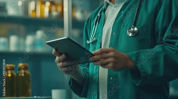 Obraz The Doctor with Digital Tablet